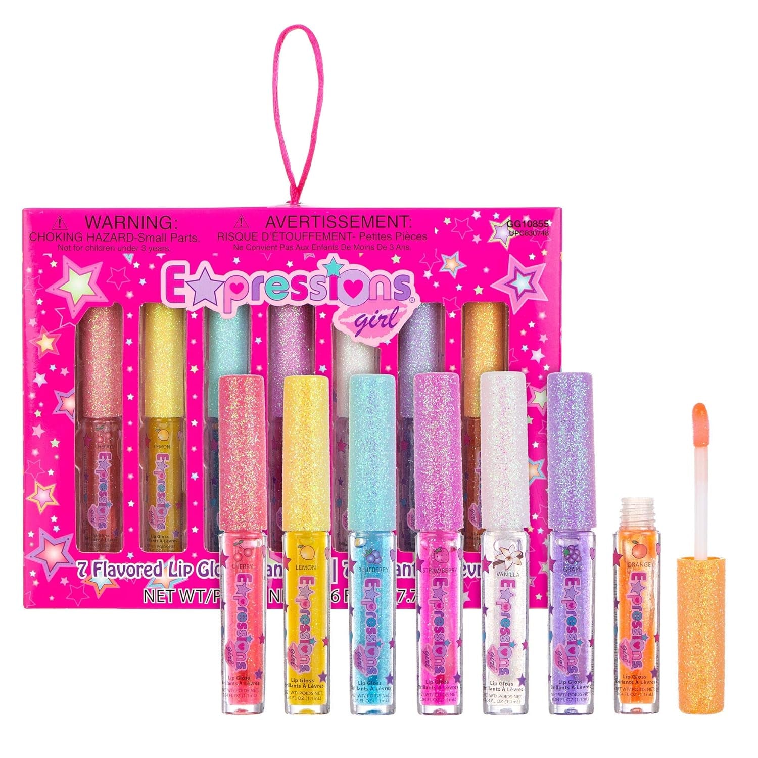 Fruity Flavored Lip Gloss Set - 7 Assorted Non-Toxic Glosses for Kids & Teens