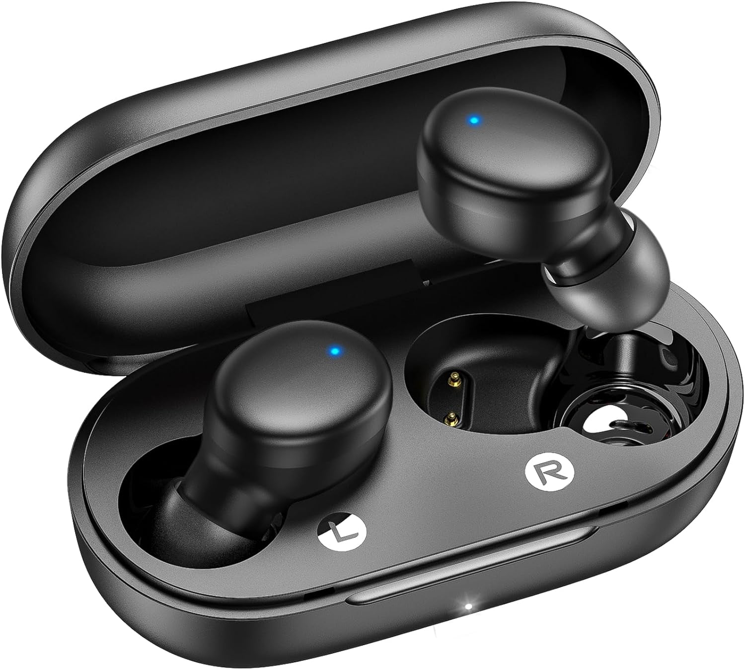 Bluetooth 5.3 Wireless Earbuds - Lightweight In-Ear Headphones with Deep Bass, Built-in Mics, and Clear Call Quality for Sports and Workouts