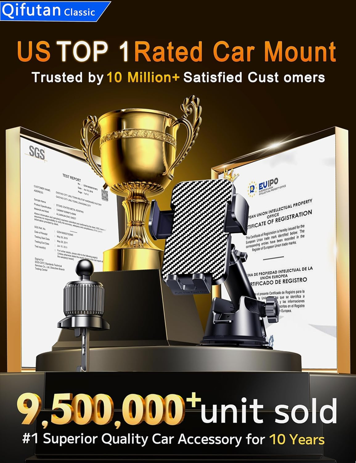 Universal Car Phone Mount - Dash, Windshield & Air Vent Holder for iPhone & Smartphones - Hands-Free Convenience