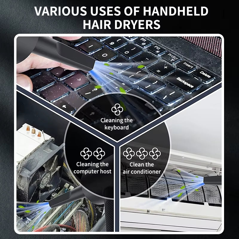 Versatile Cordless Handheld Car Vacuum Cleaner - Dual Blowing & Suction with Multi-Nozzles for Home, Pet, and Office Use