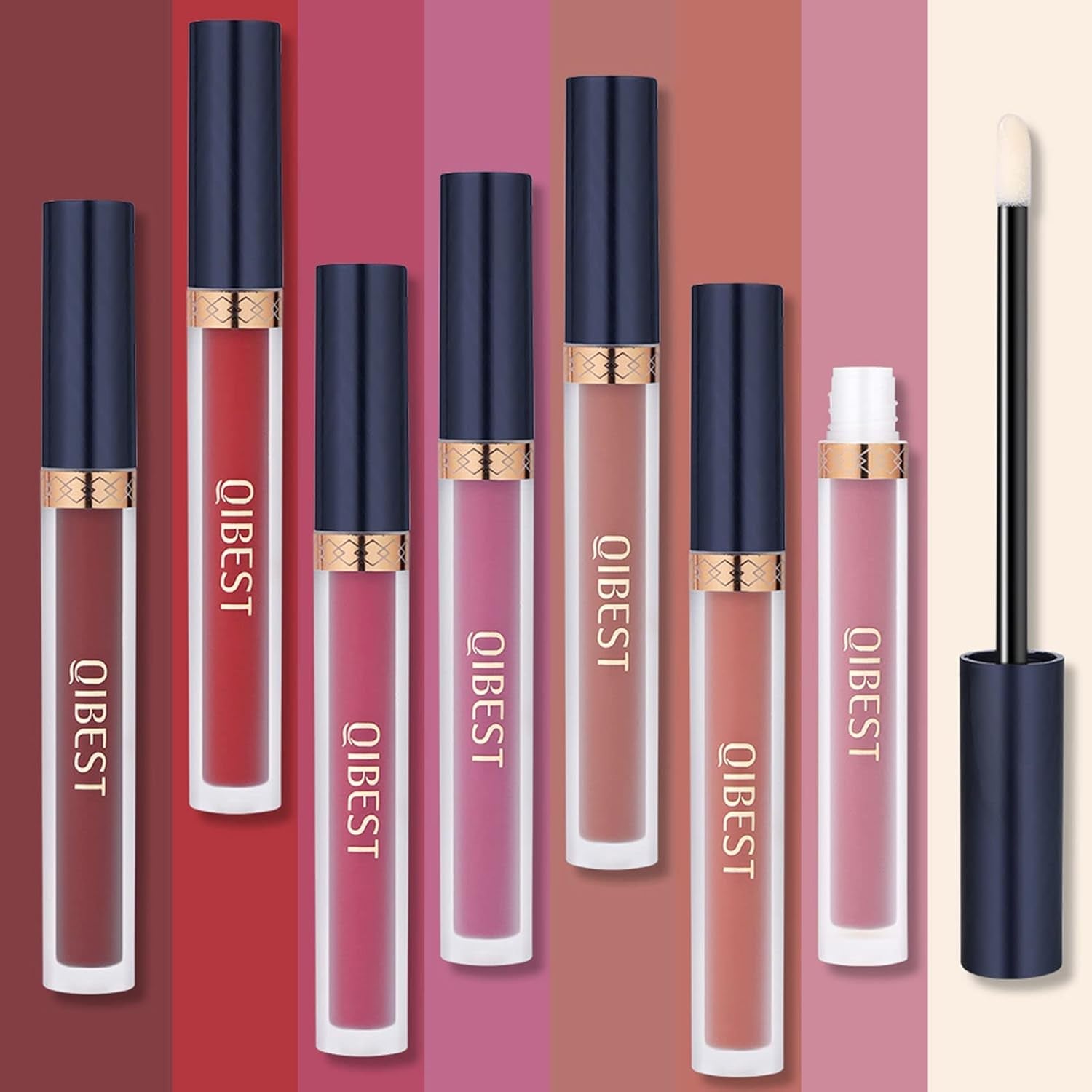 8-Piece Matte Liquid Lipstick & Lip Plumper Set - Long Lasting, Pigmented & Waterproof Lip Gloss