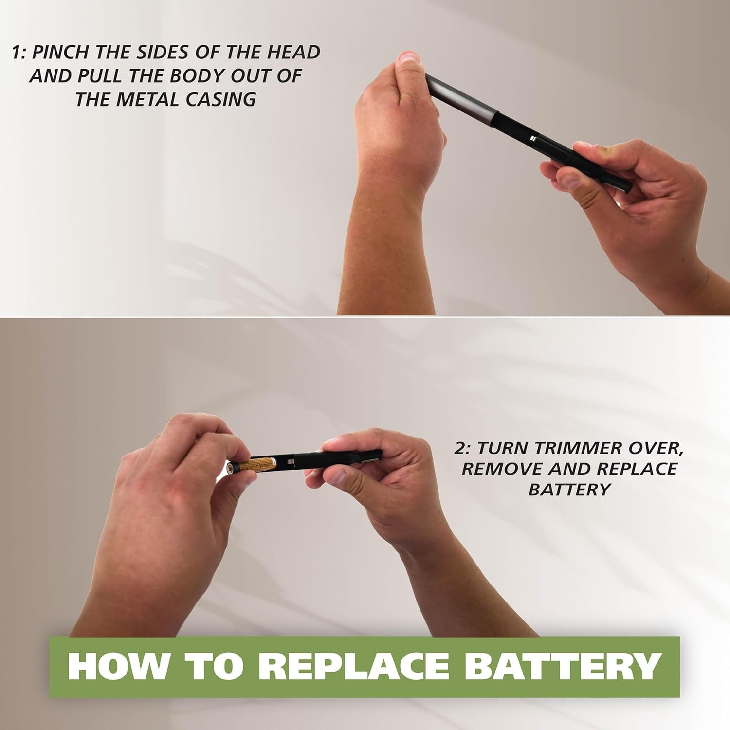 Micro Groomsman Personal Trimmer - All-in-One Battery-Powered Grooming Tool for Precise Eyebrow, Nose, and Ear Care with Easy-Clean Rinseable Heads