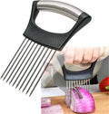 Stainless Steel Onion Holder & Slicer - Perfect for Onions, Tomatoes, Avocados, Eggs & More! Essential Kitchen Tool